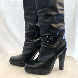 BARBARA BUI Tall Black Leather Heeled Riding Boots 39.5 9 $800